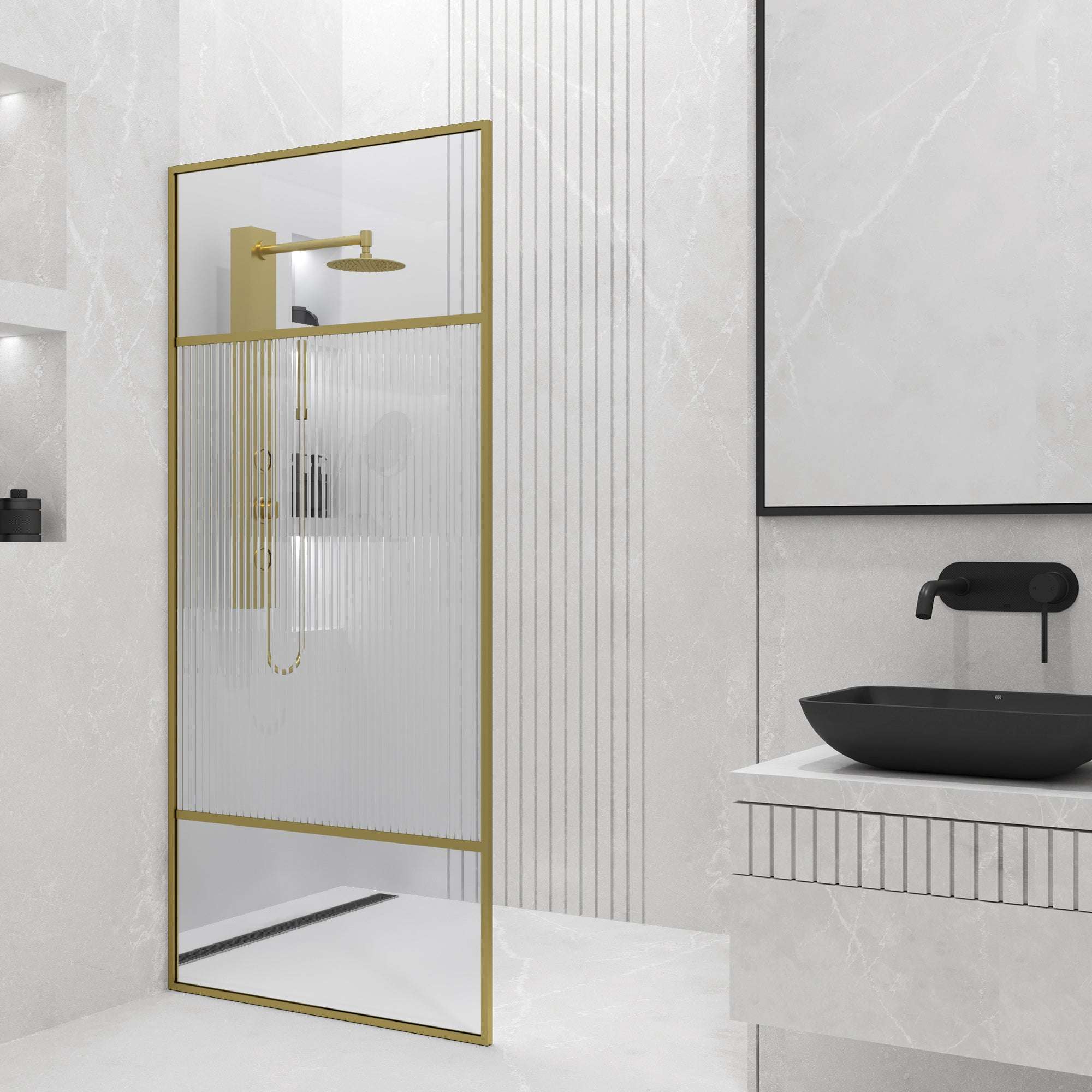 Meridian Essex Framed Fixed Shower Screen - Image 22