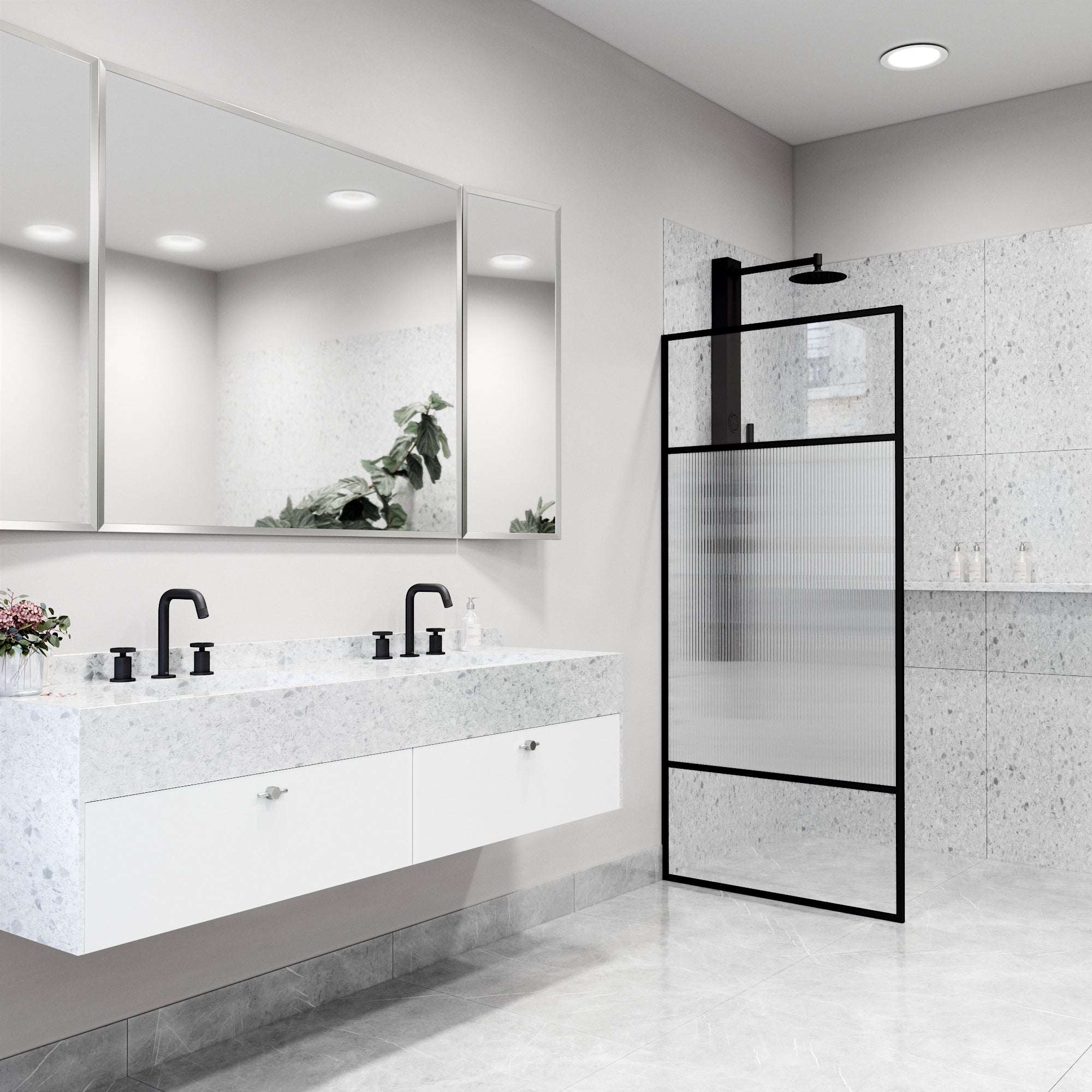 Meridian Essex Framed Fixed Shower Screen - Image 6