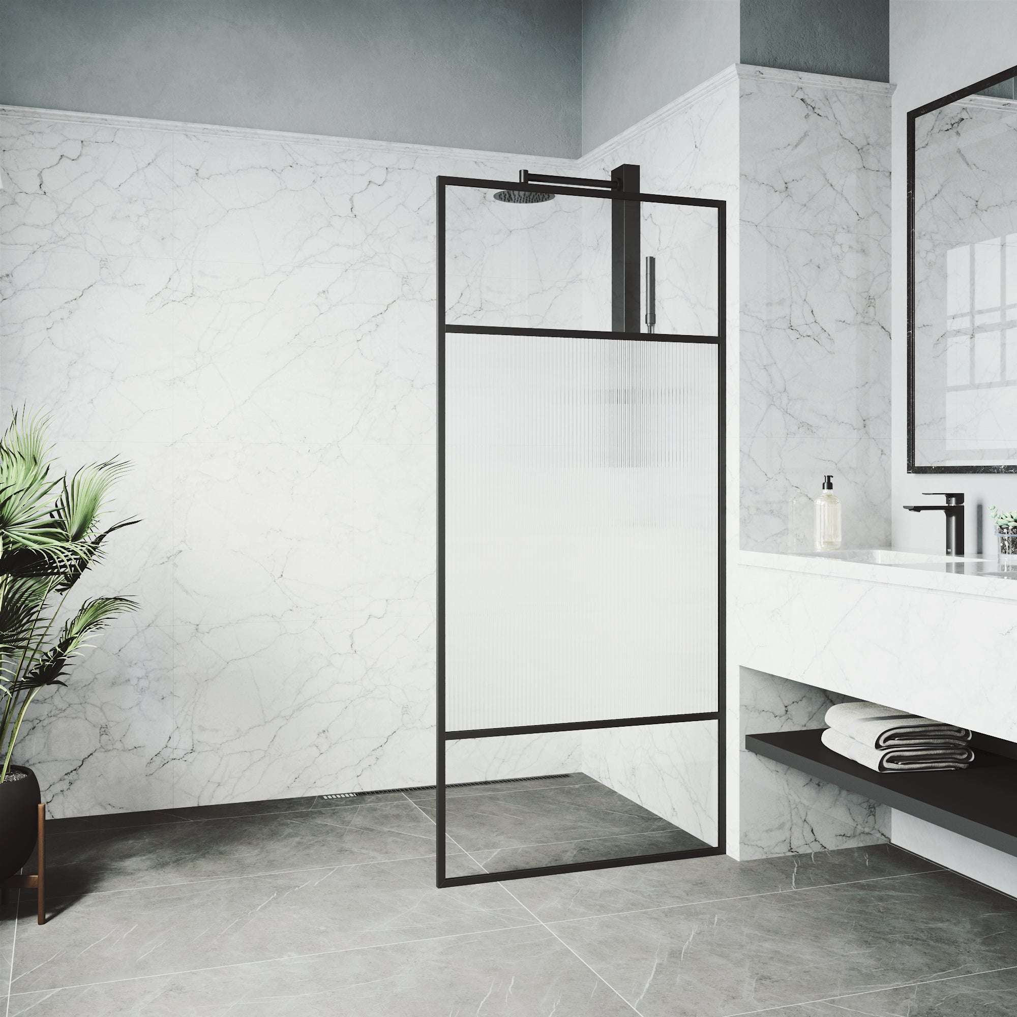 Meridian Essex Framed Fixed Shower Screen - Image 7