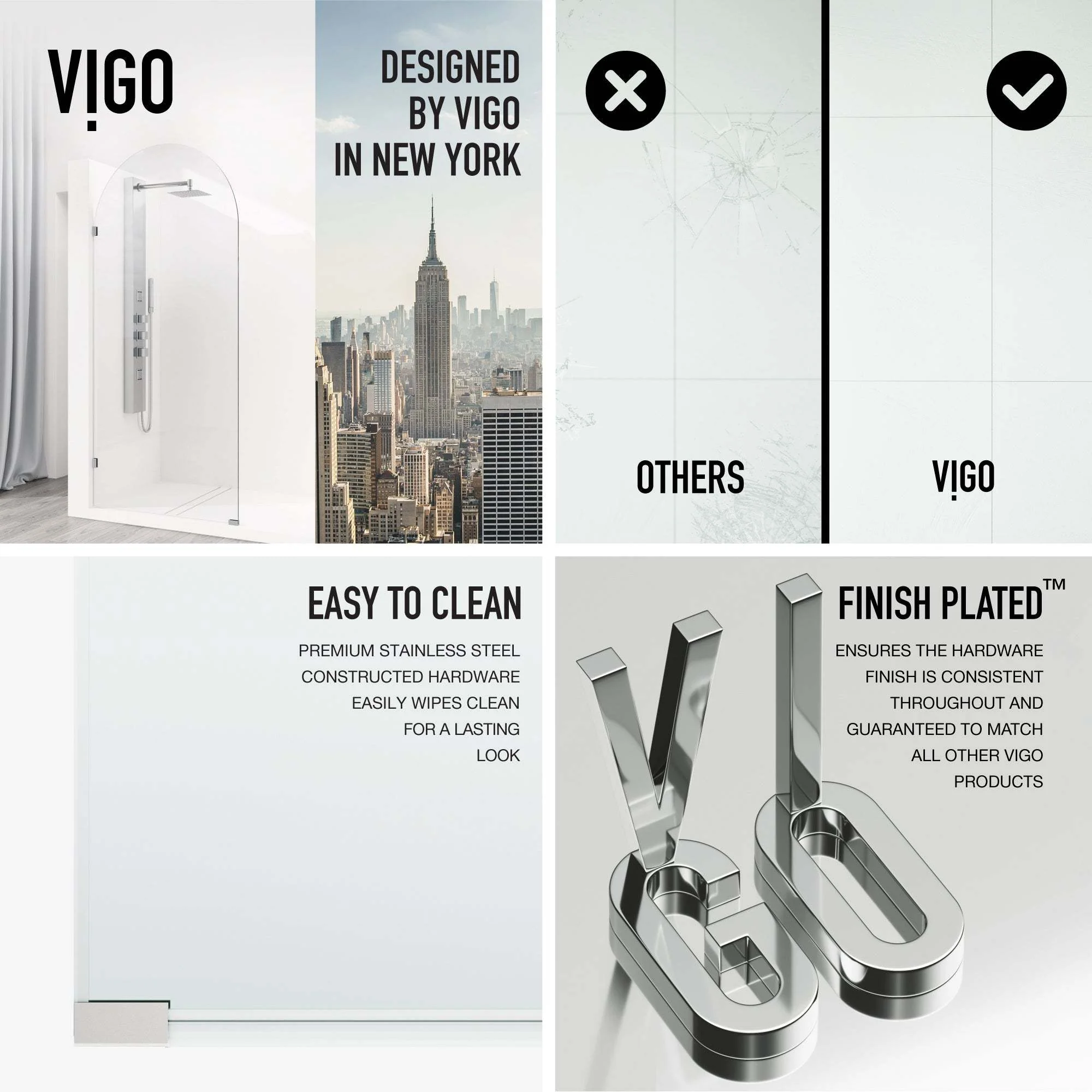 Arden Frameless Fixed Shower Screen - Image 104