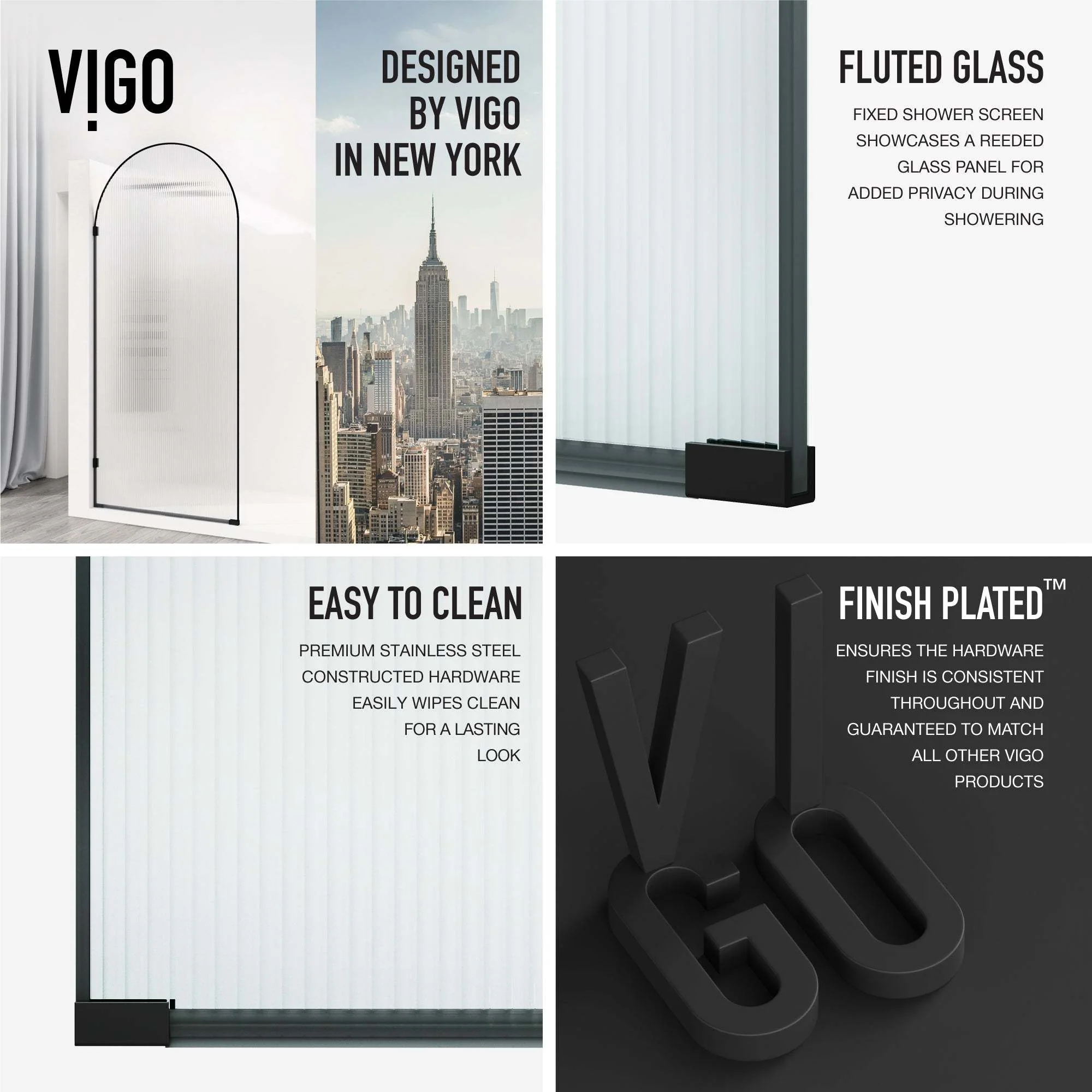 Arden Frameless Fixed Shower Screen - Image 14
