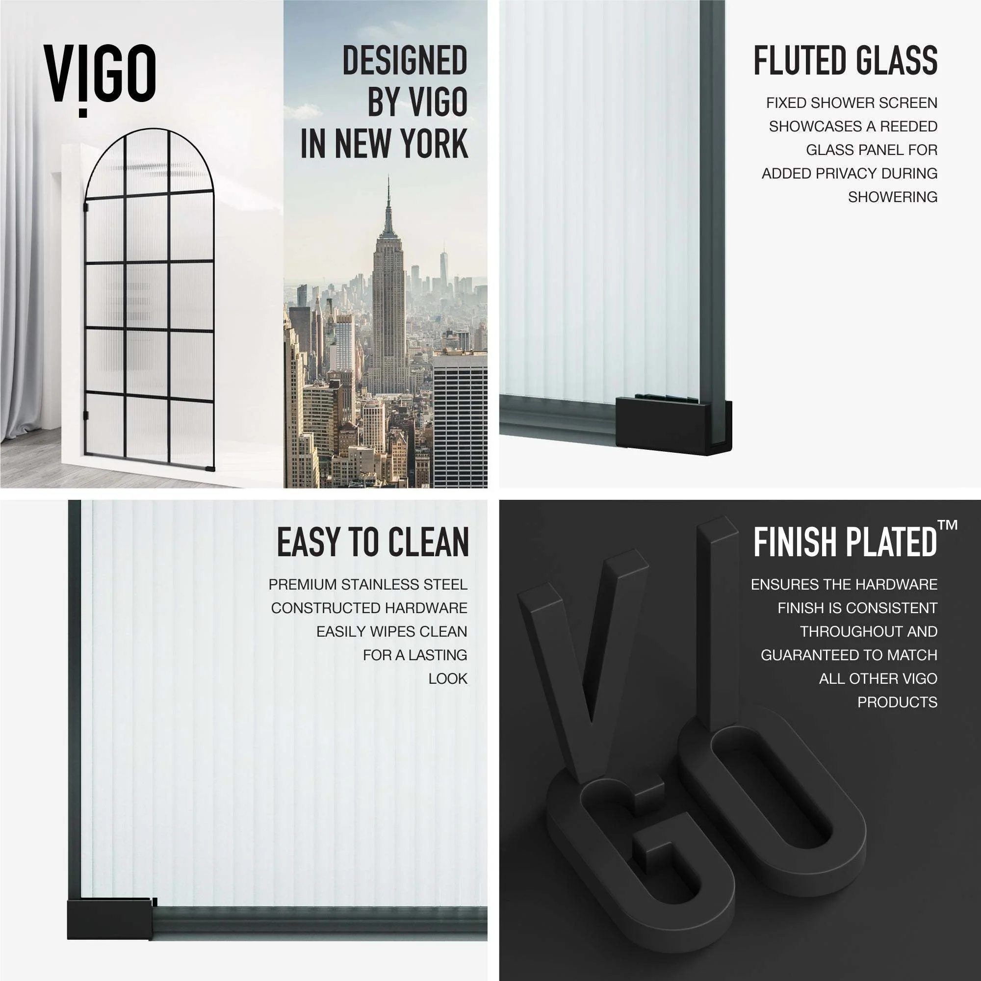 Arden Frameless Fixed Shower Screen - Image 24