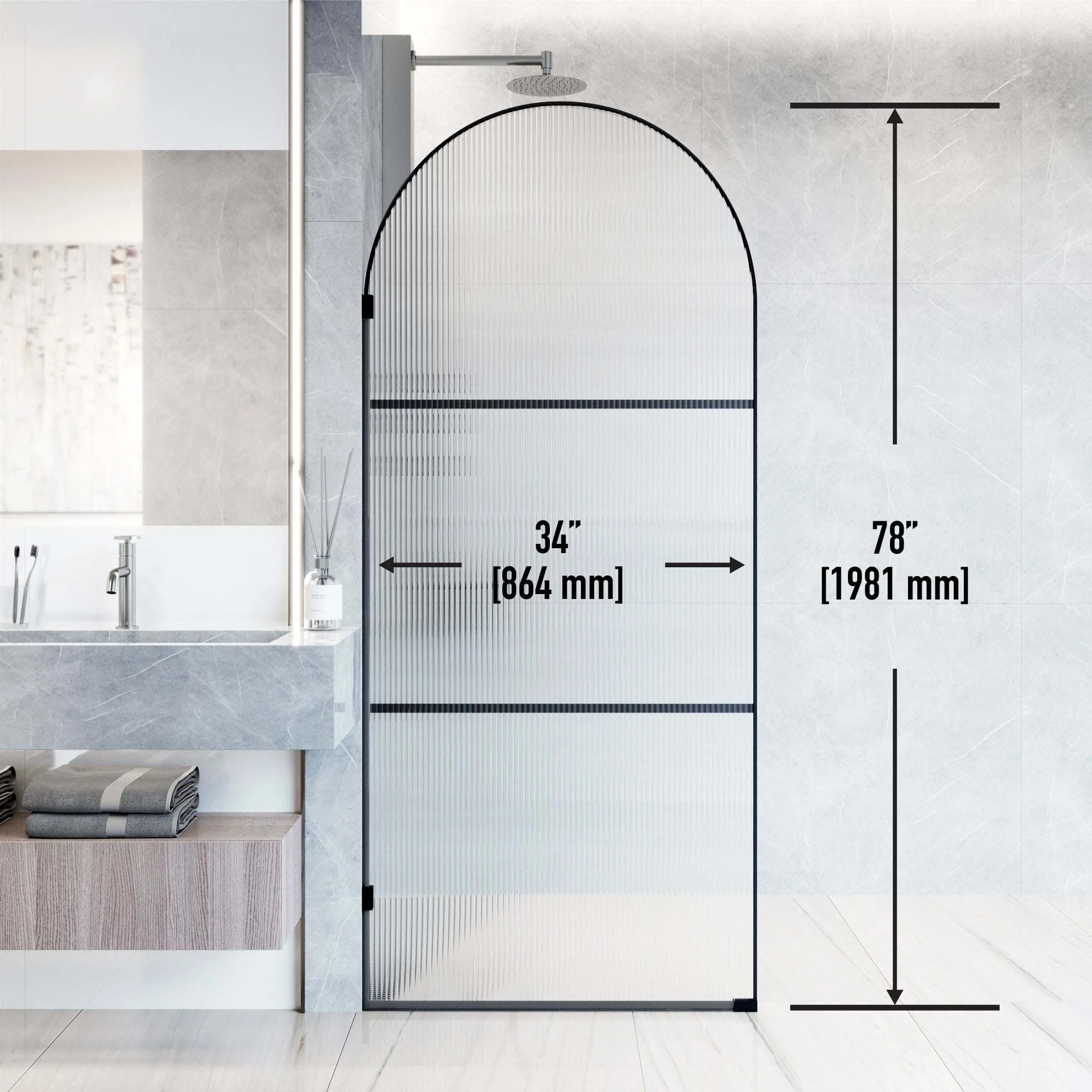 Arden Frameless Fixed Shower Screen - Image 33