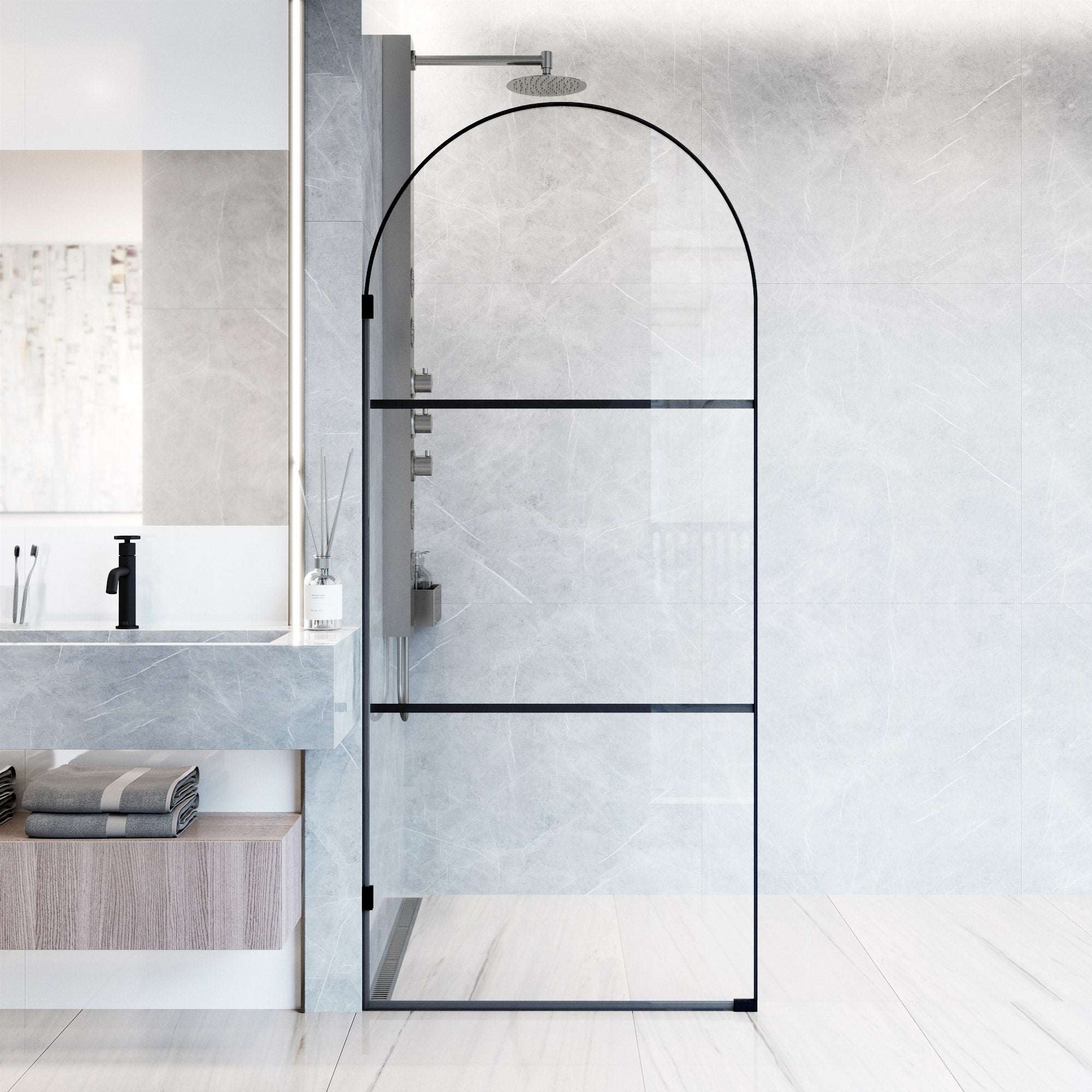Arden Frameless Fixed Shower Screen - Image 42