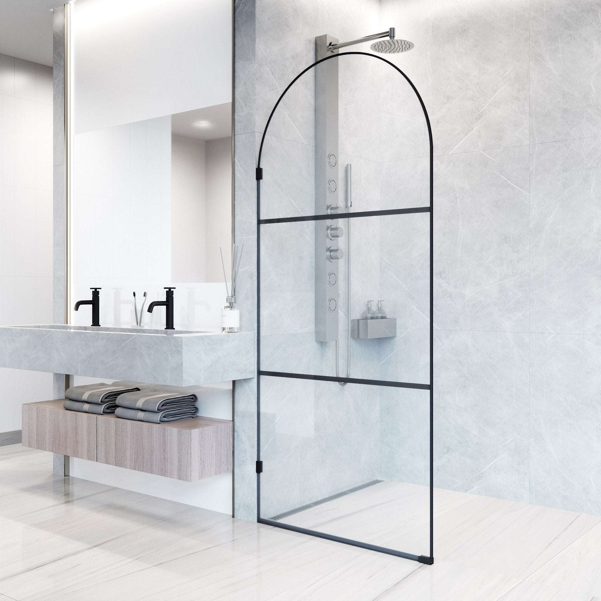 Arden Frameless Fixed Shower Screen - Image 46