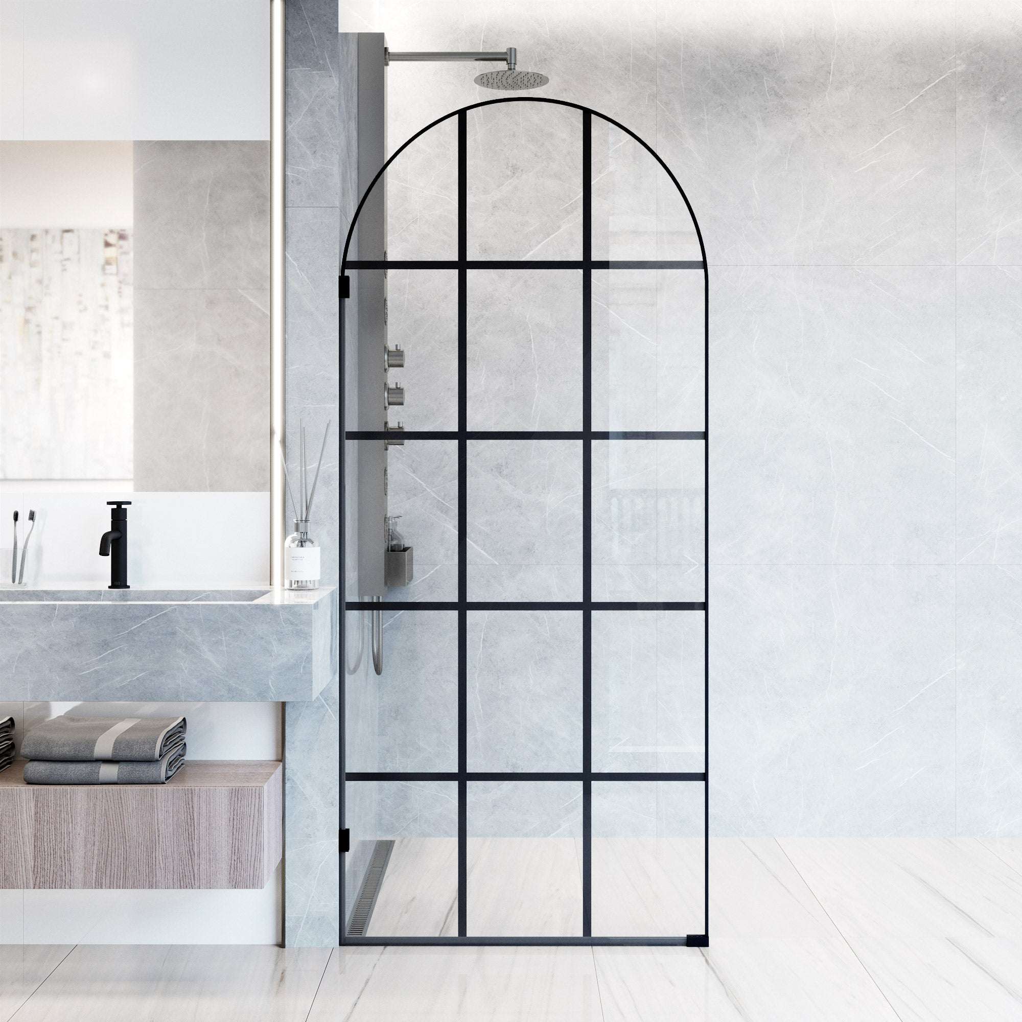 Arden Frameless Fixed Shower Screen - Image 52