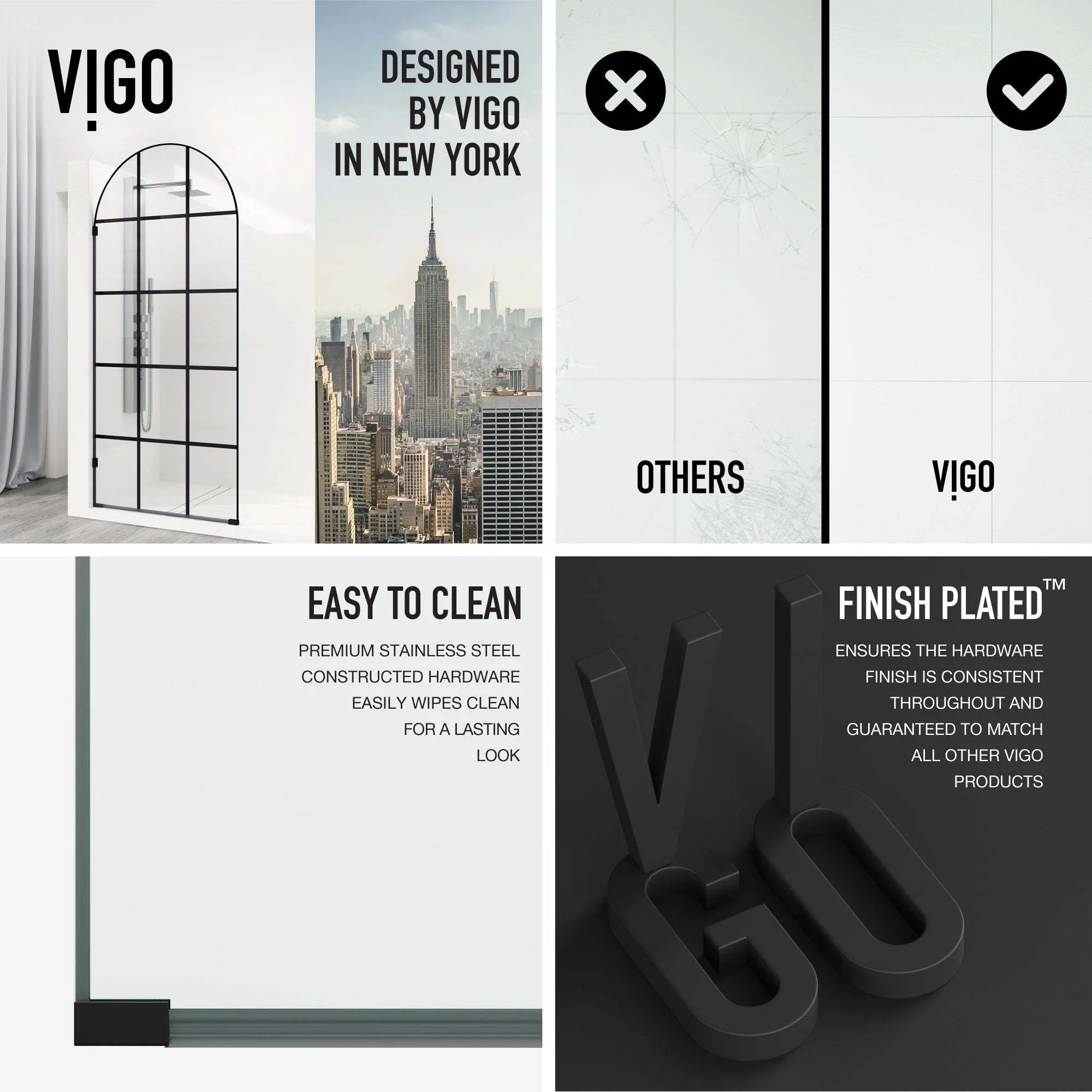 Arden Frameless Fixed Shower Screen - Image 54