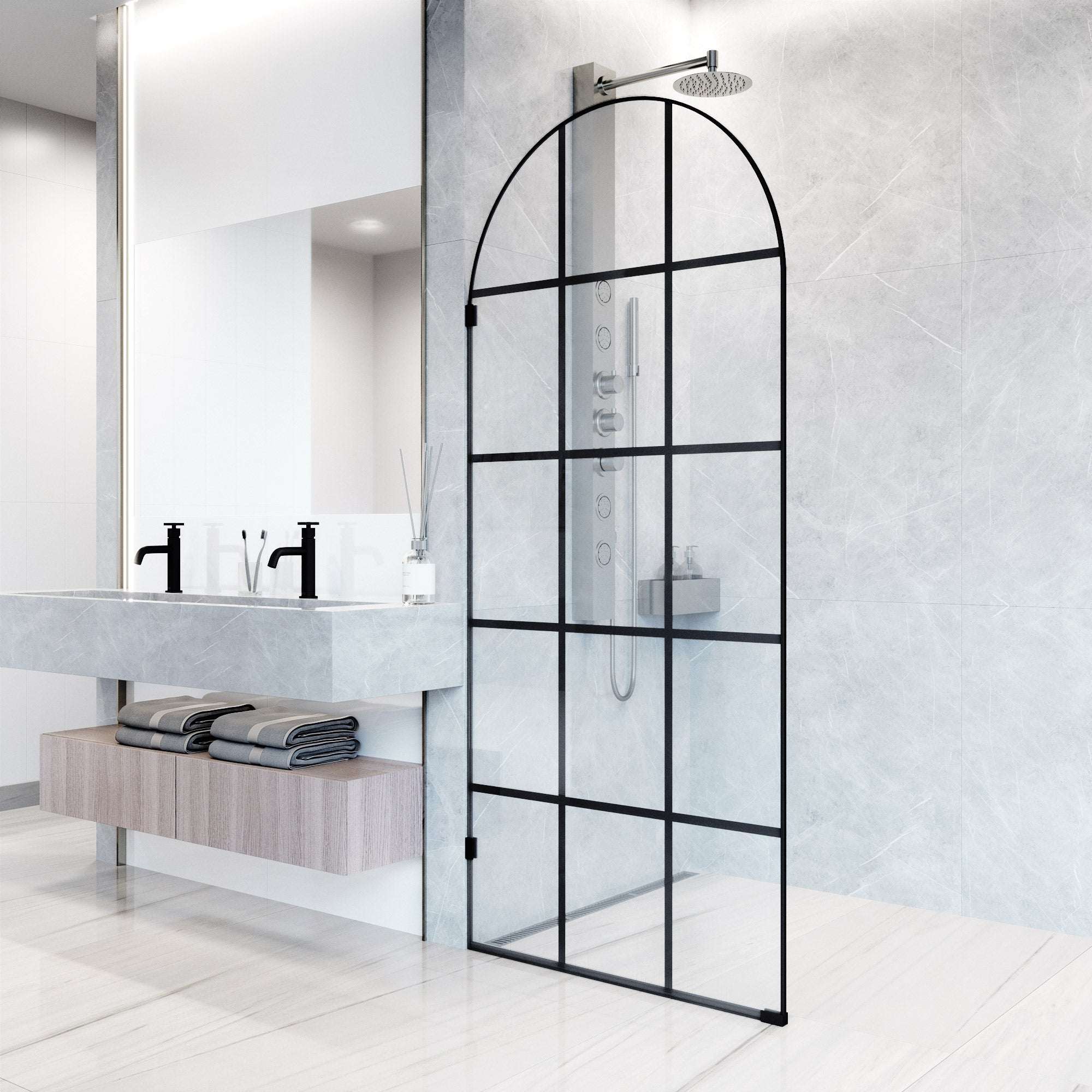 Arden Frameless Fixed Shower Screen - Image 56