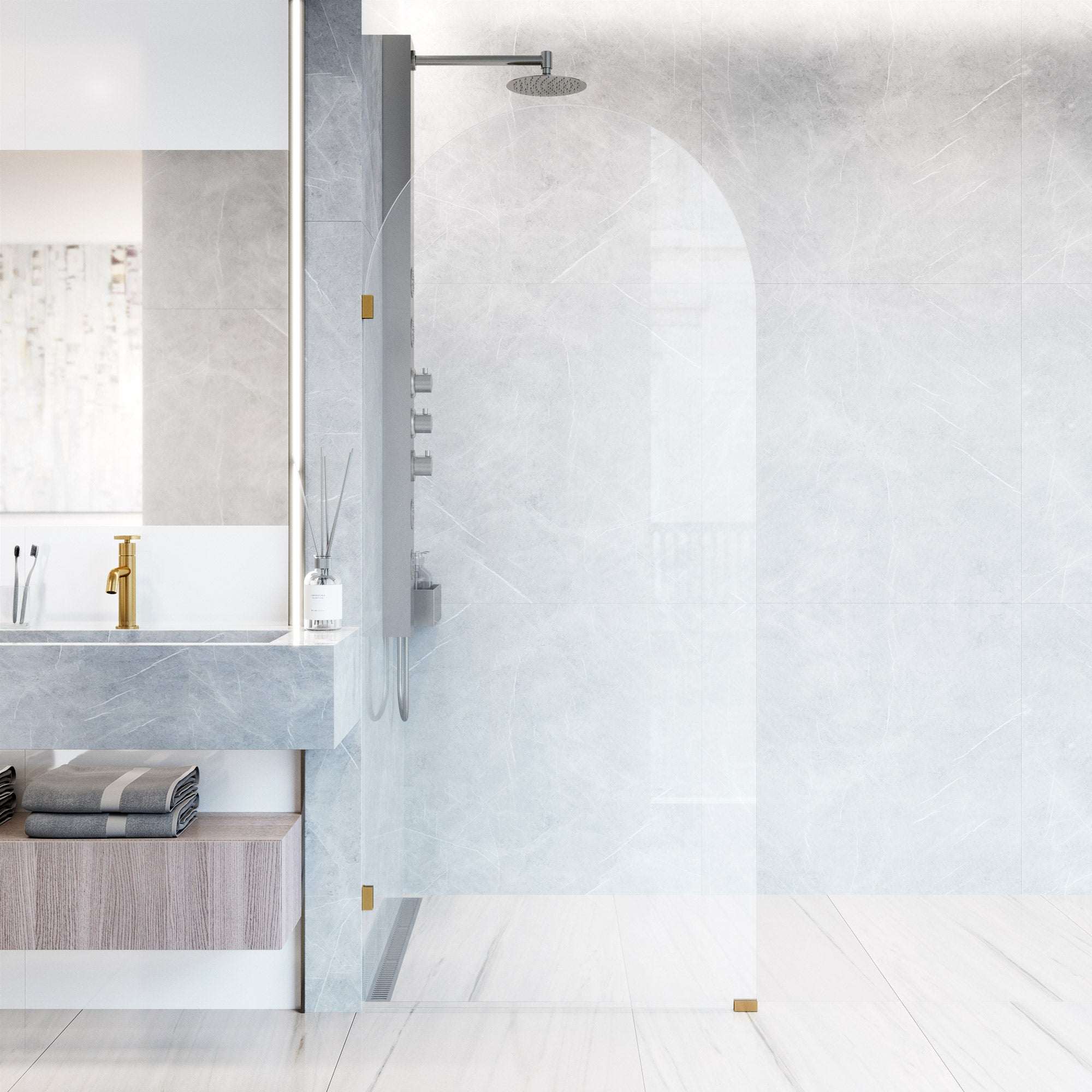 Arden Frameless Fixed Shower Screen - Image 62