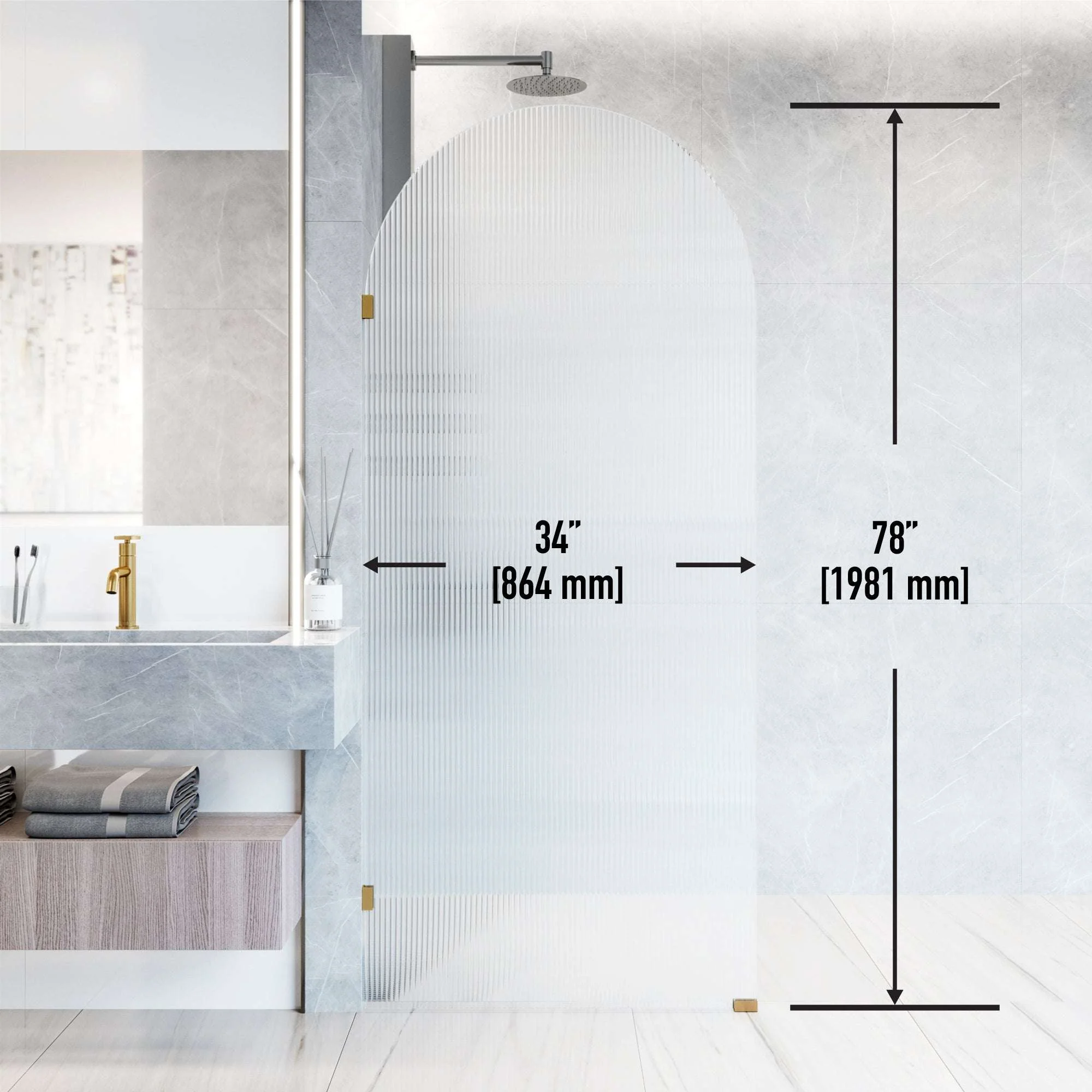 Arden Frameless Fixed Shower Screen - Image 73