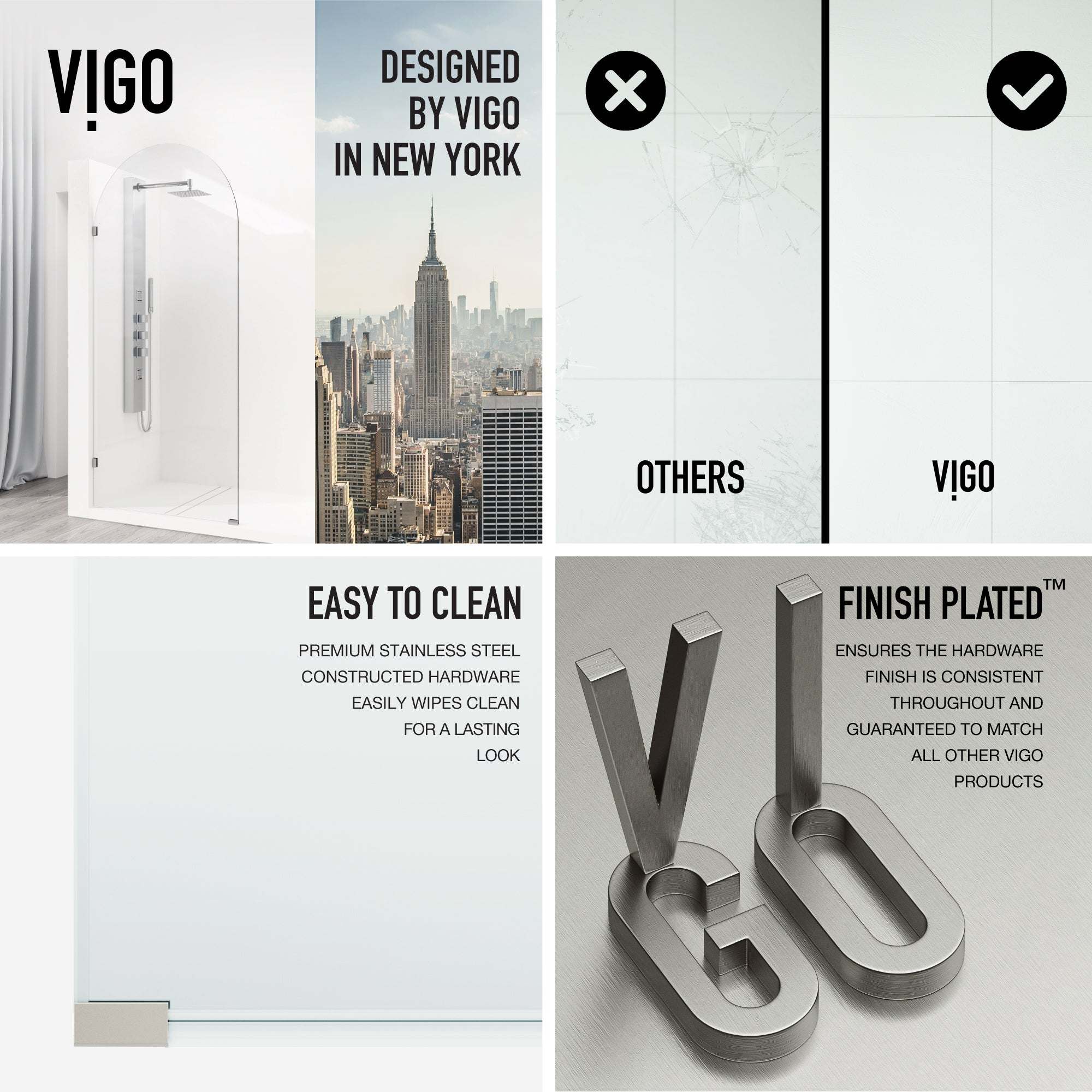Arden Frameless Fixed Shower Screen - Image 84