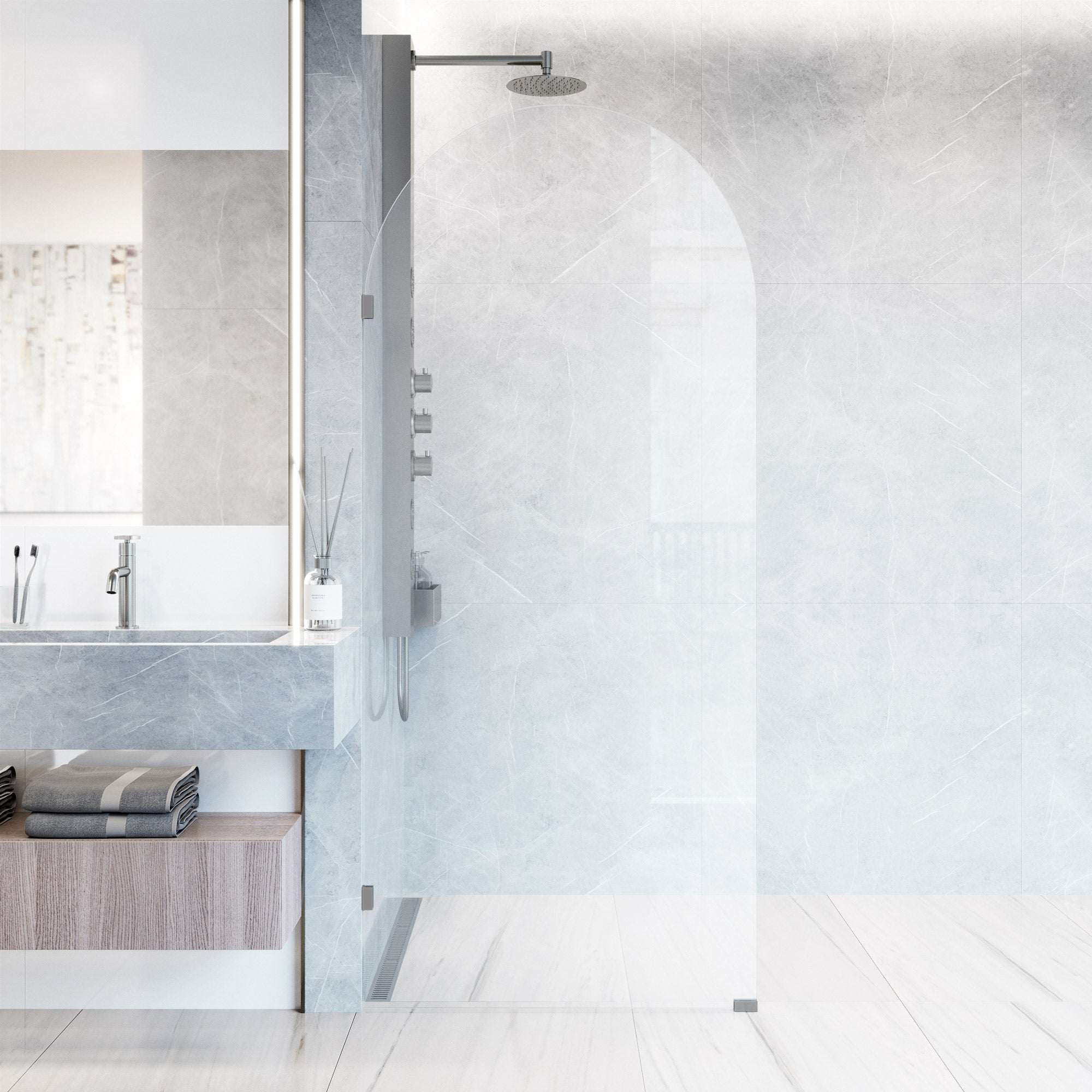 Arden Frameless Fixed Shower Screen - Image 85