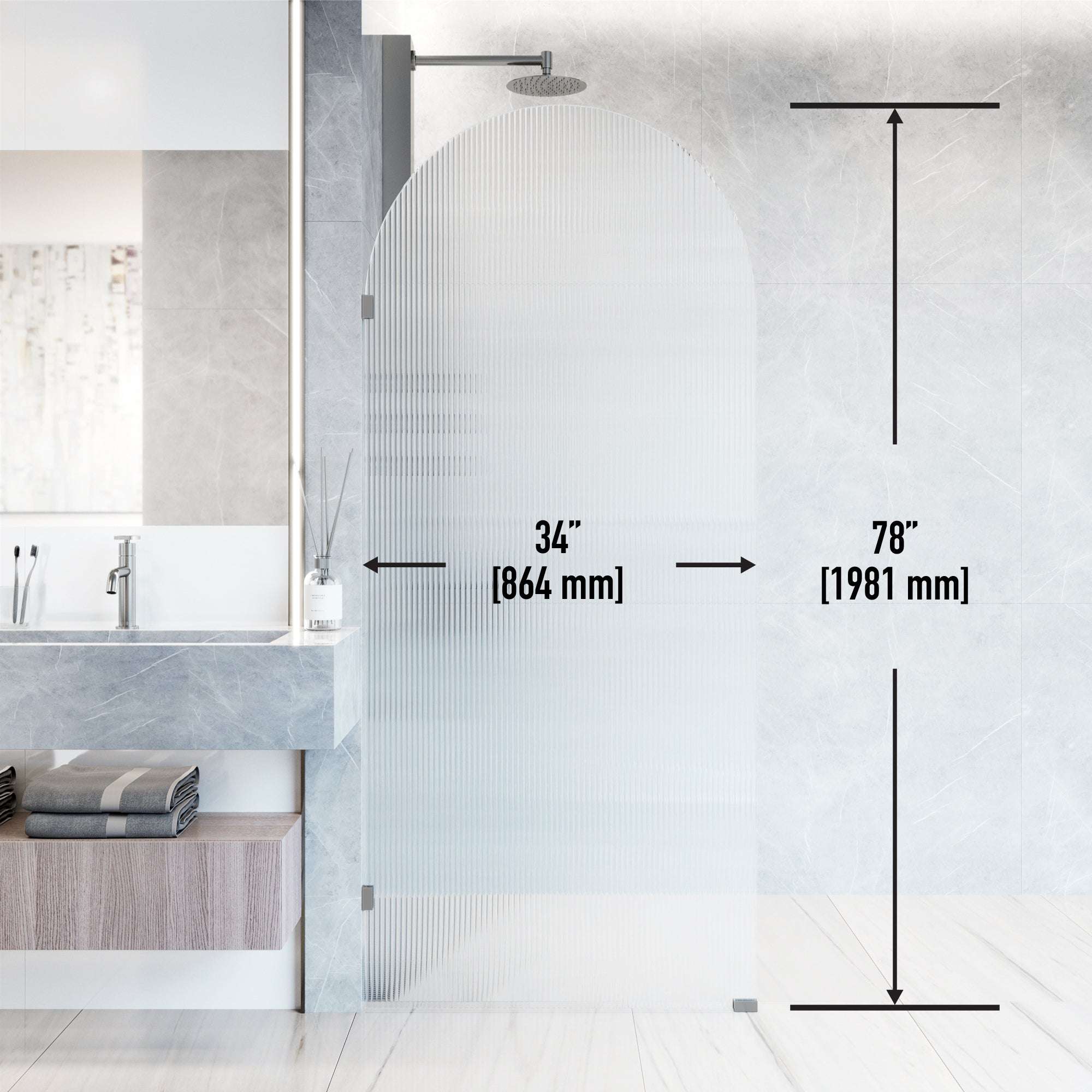 Arden Frameless Fixed Shower Screen - Image 93
