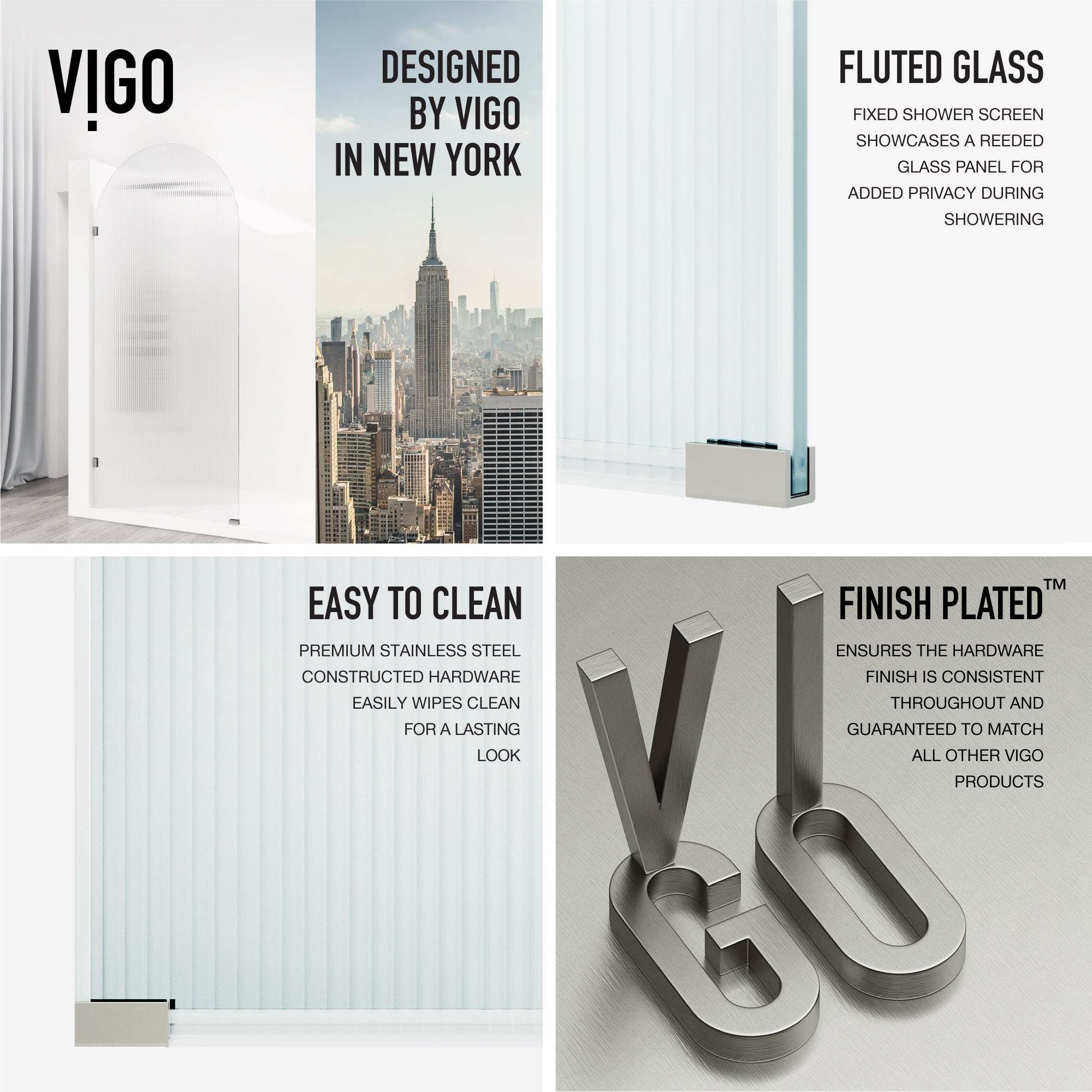 Arden Frameless Fixed Shower Screen - Image 94