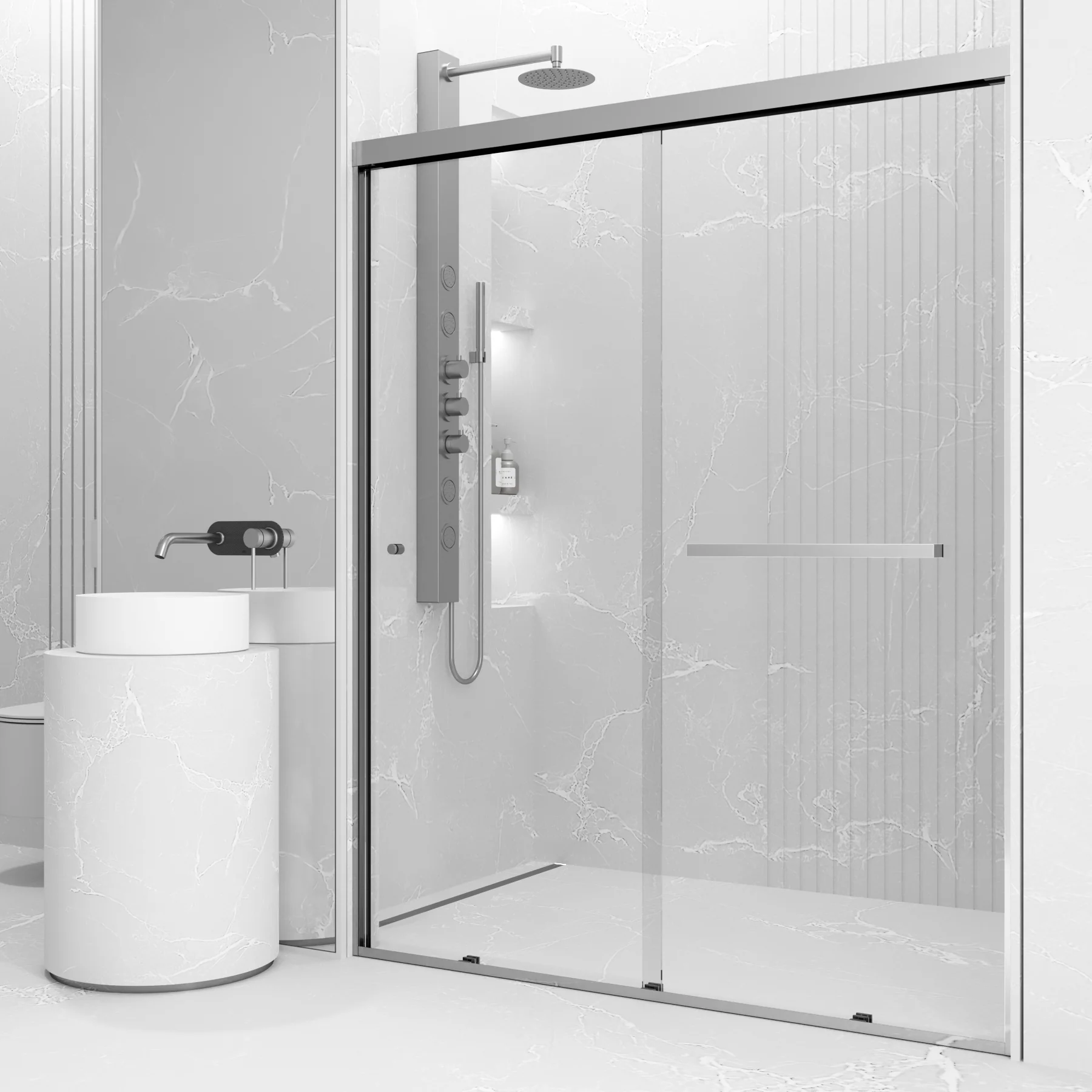 Satro Framed Sliding Shower Door - Image 2