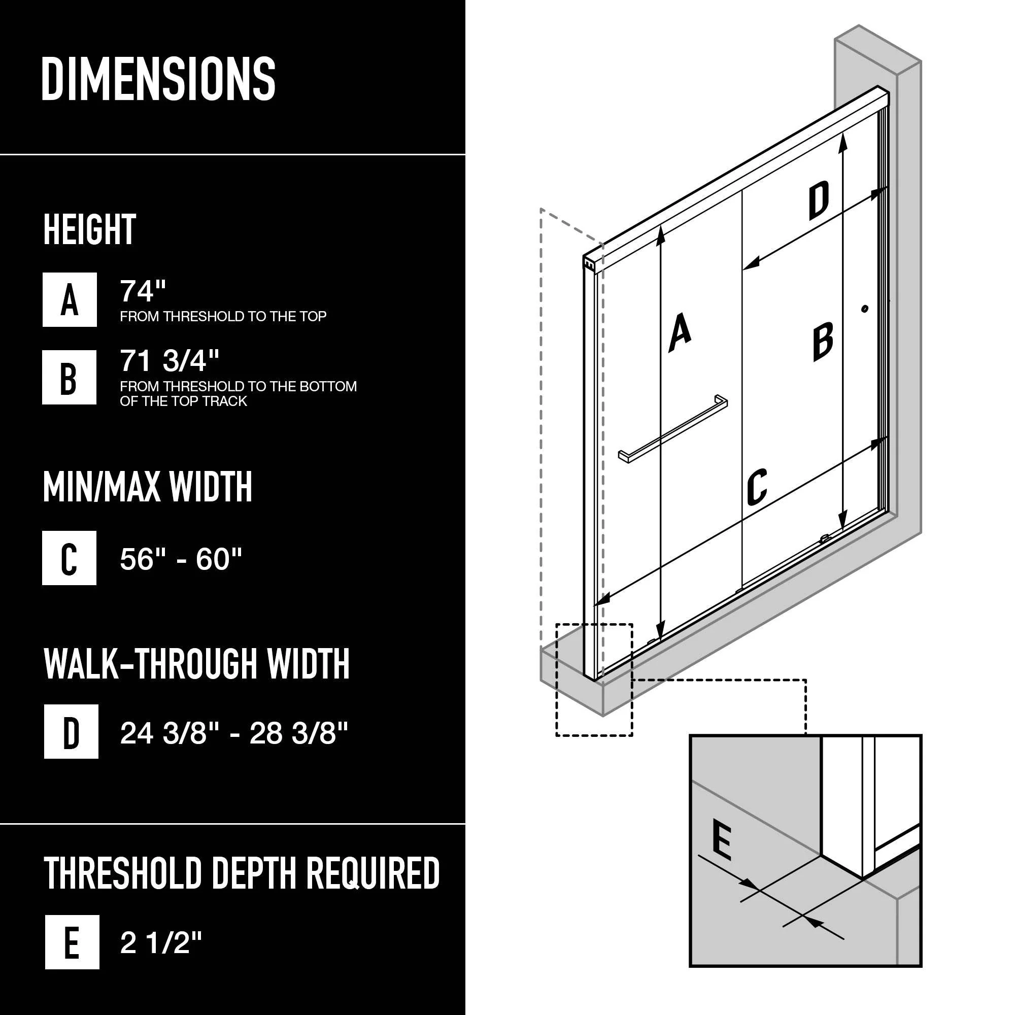 Satro Framed Sliding Shower Door - Image 4
