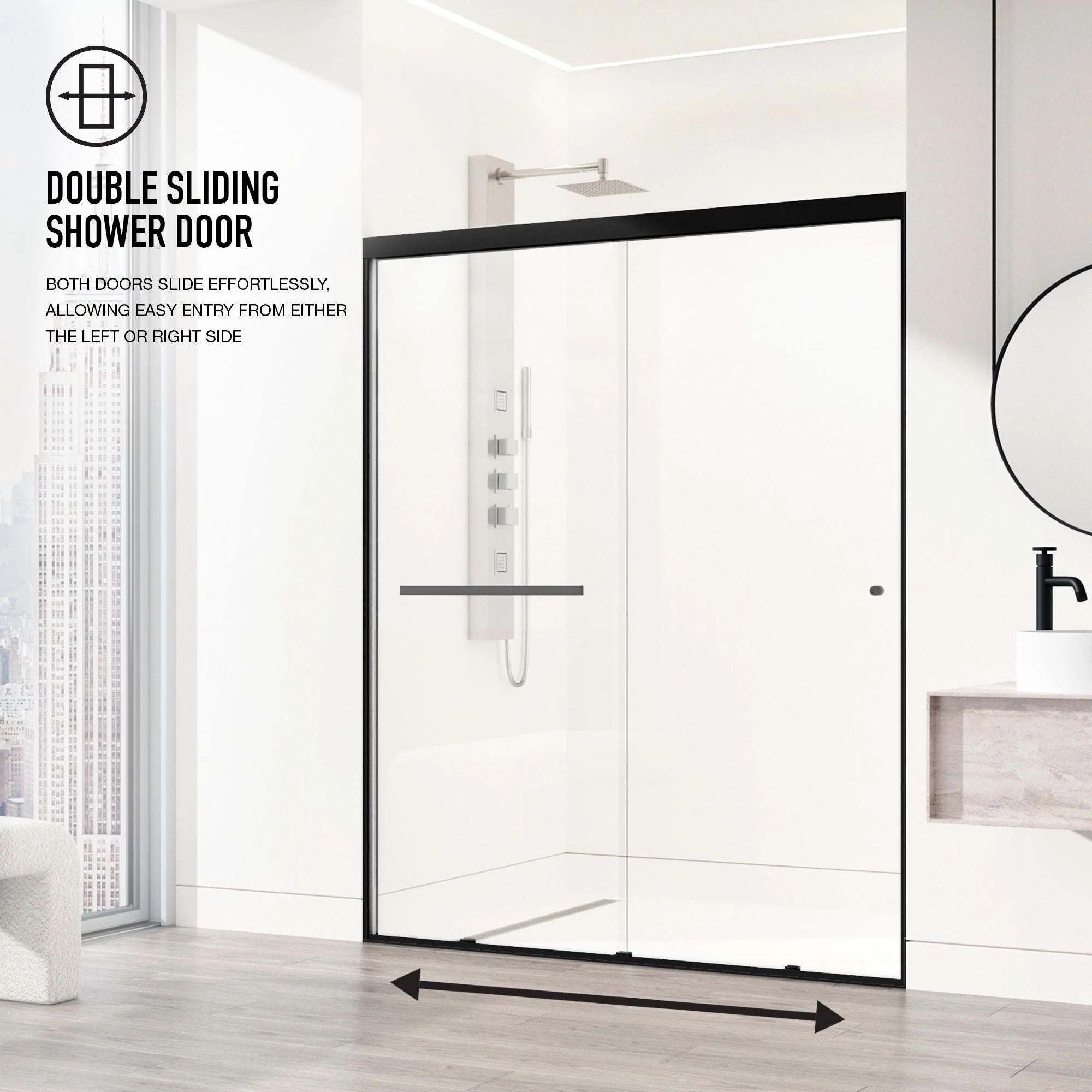 Satro Framed Sliding Shower Door - Image 6