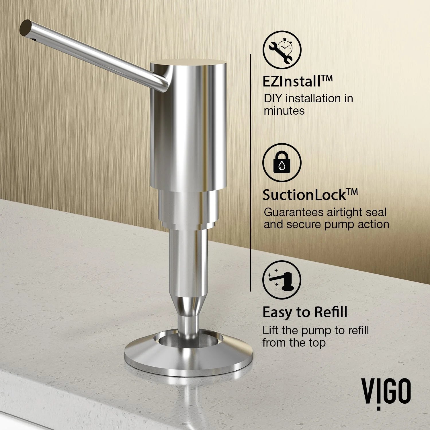 VIGO Greenwich Braddock Kitchen Soap Dispenser - Image 7