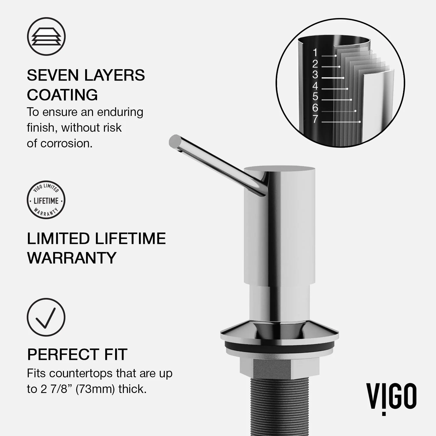 VIGO Greenwich Braddock Kitchen Soap Dispenser - Image 9