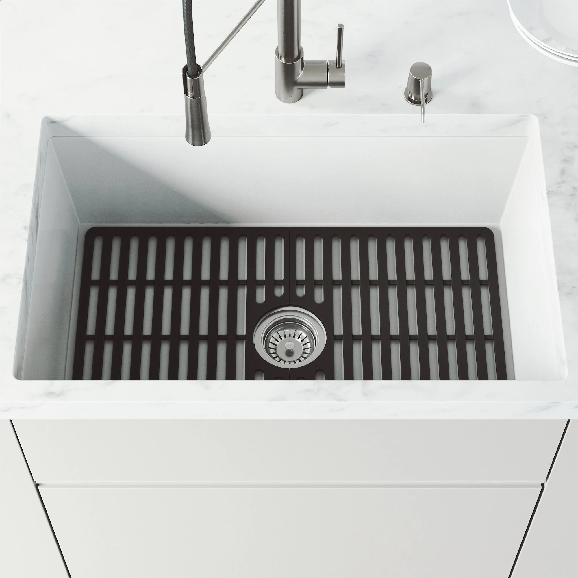 VIGO Edison 27 in. Silicone Kitchen Sink Bottom Grid - Image 8