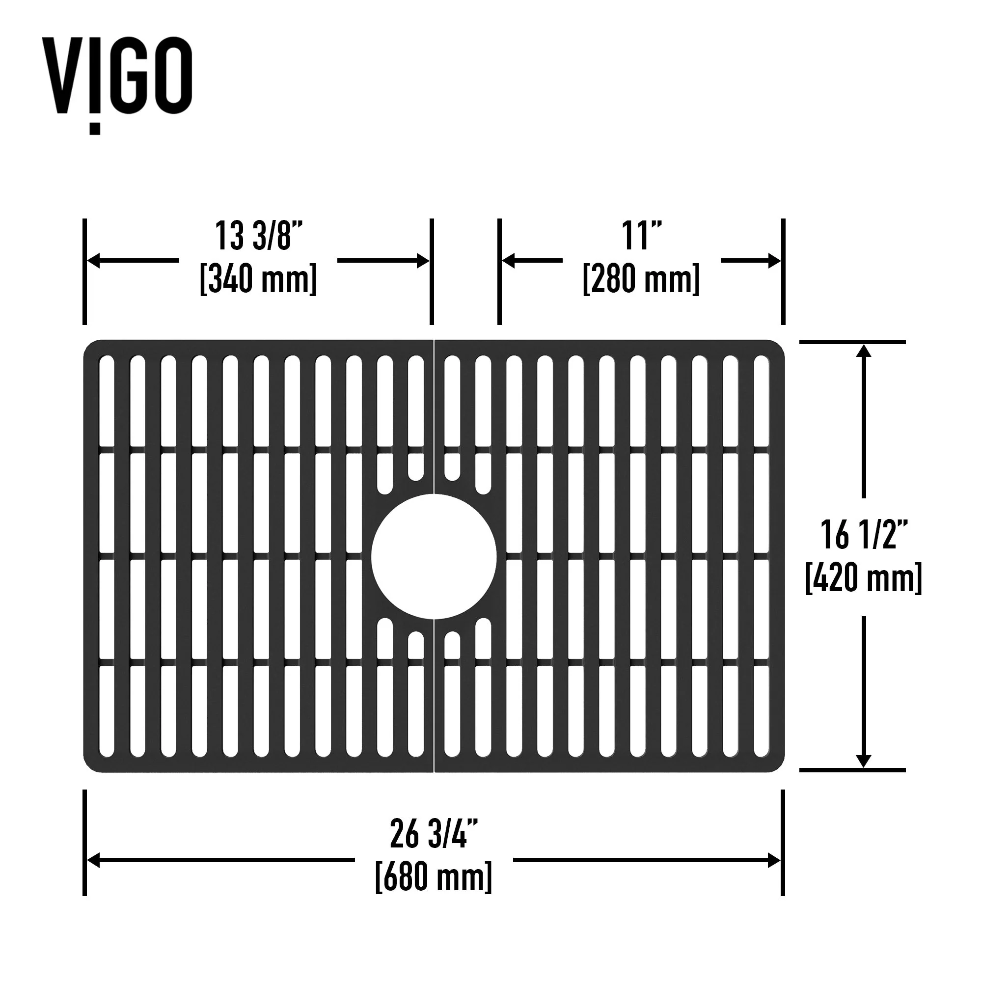 VIGO Edison 27 in. Silicone Kitchen Sink Bottom Grid - Image 9